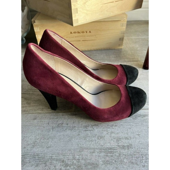 FRANCO SARTO Willa Burgundy Red Suede Leather Pumps High Heel Designer 8.5 - Picture 5 of 9
